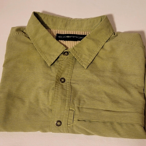 ExOfficio Men's green Vented Button Up Short Sleeve Shirt size L - Picture 12 of 12